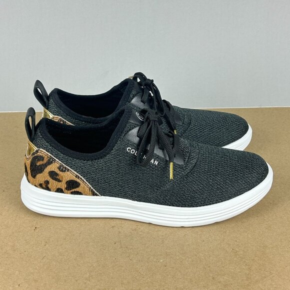 Cole Haan Grandjourney Sport Casual Sneakers Womens 8.5 Gray Tan Leopard - Picture 3 of 10